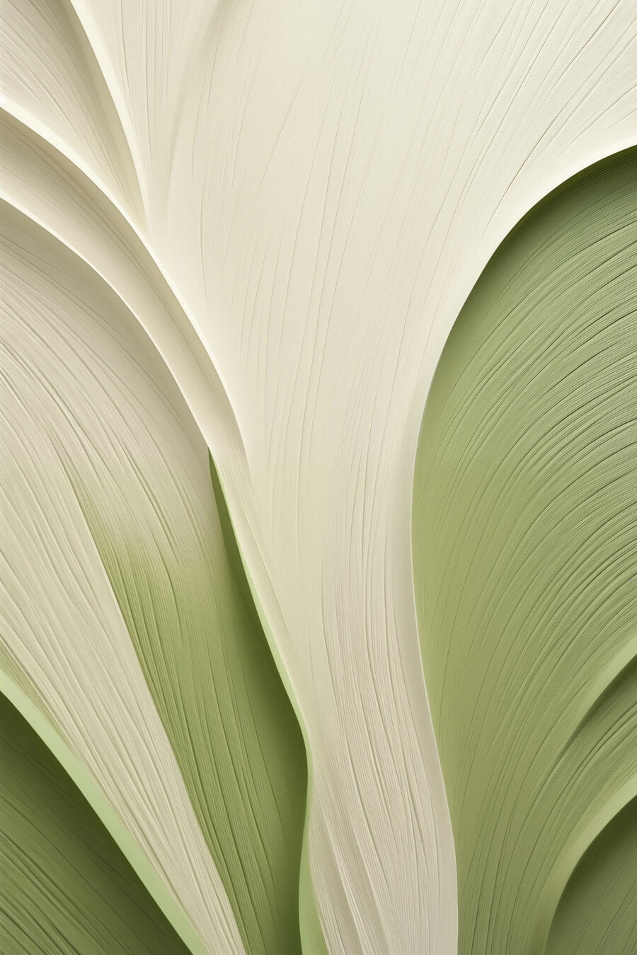 Folhas creme sobre verde — design completo
