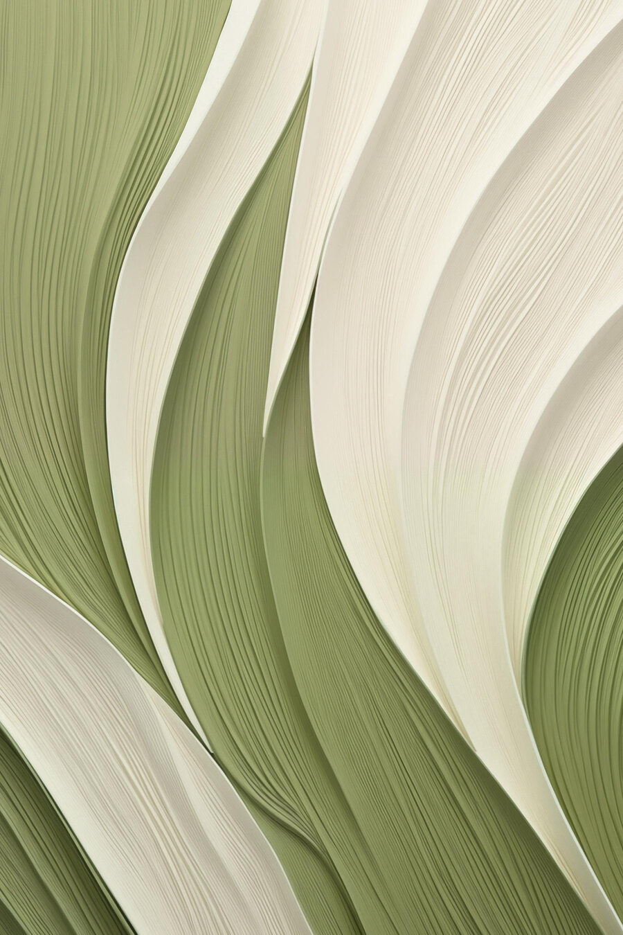 Nervuras verdes entre creme — design completo