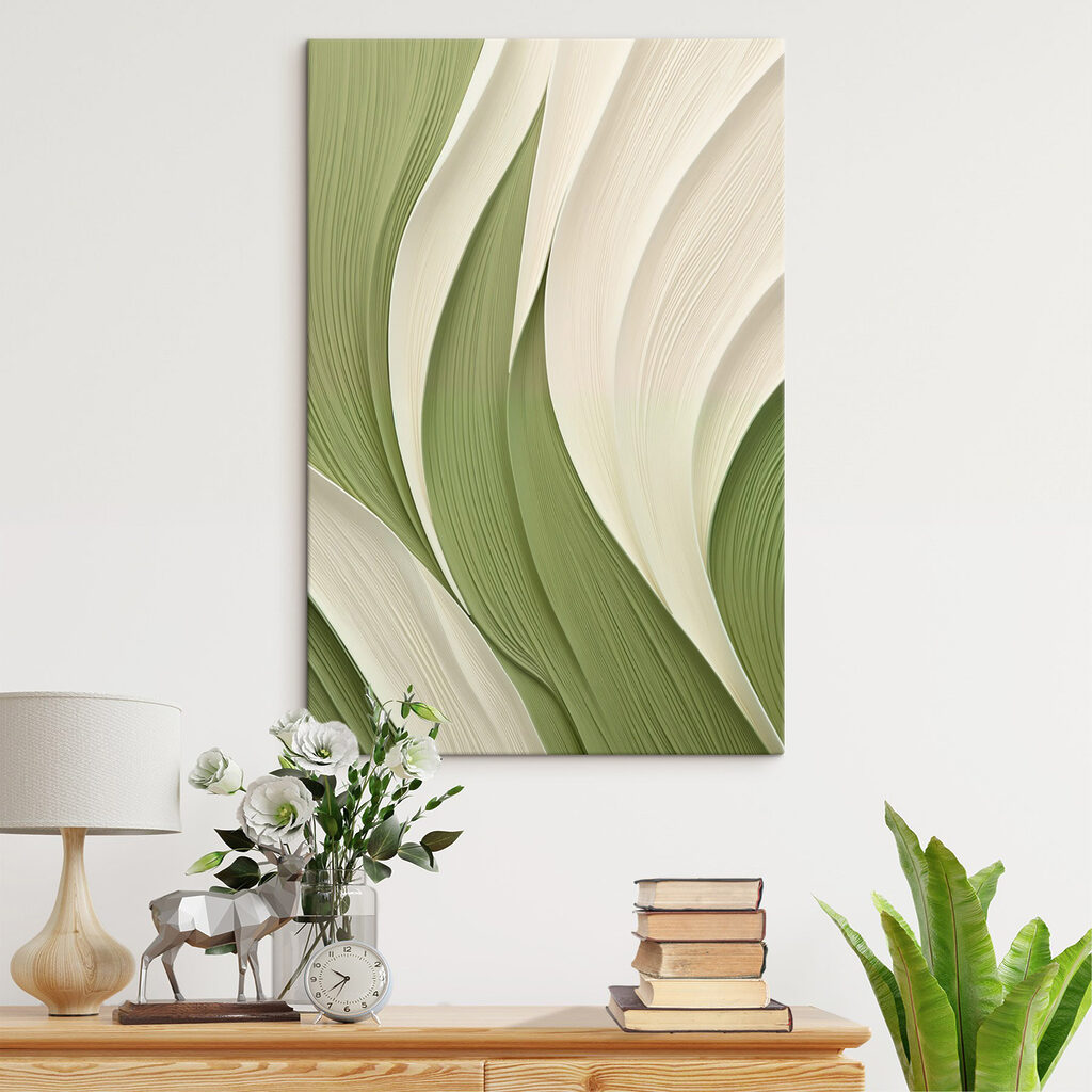 Nervuras verdes entre creme — interior 2