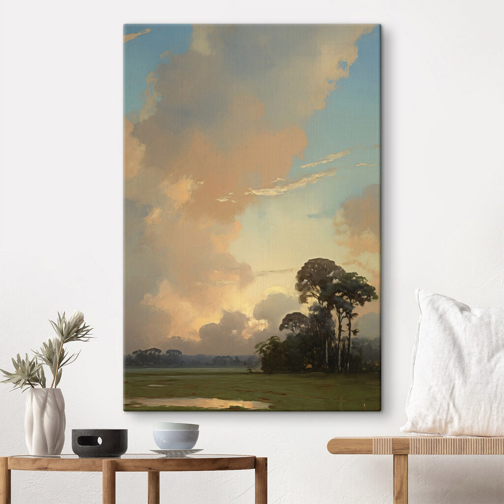 Nuvens altas sobre pastagens — interior 1