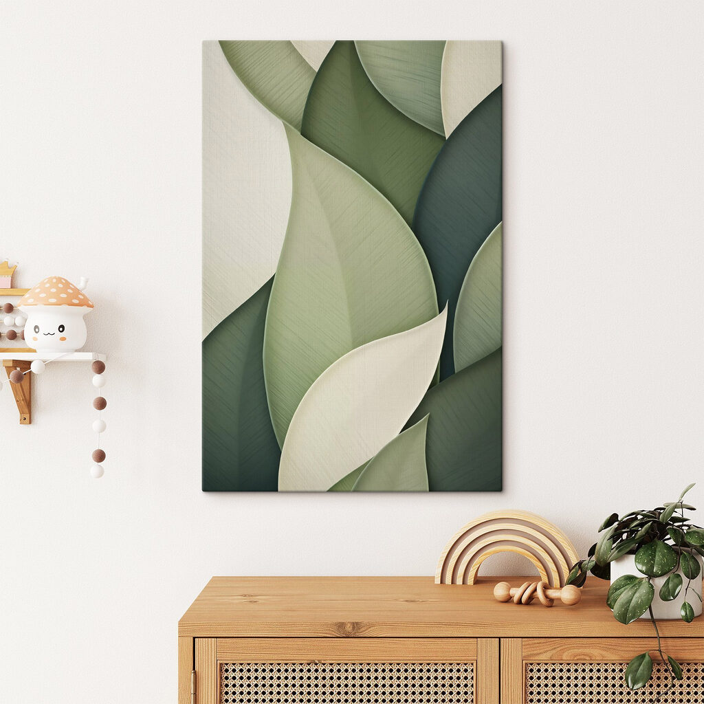 Folhas verde-claras e verde-escuras — interior 1
