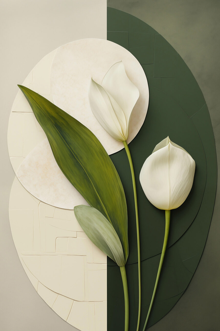 Duas tulipas entre cores — design completo