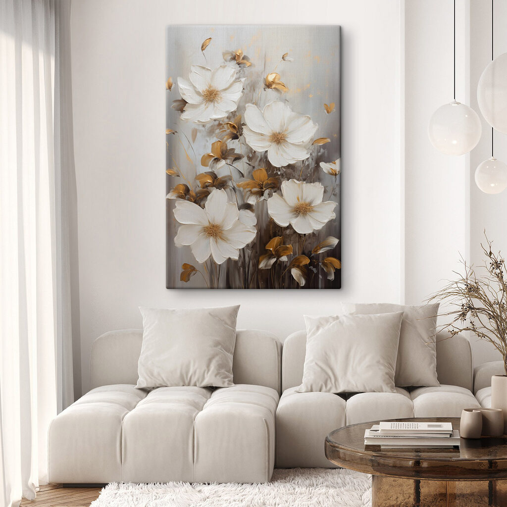 Flores em pinceladas brancas — interior 1