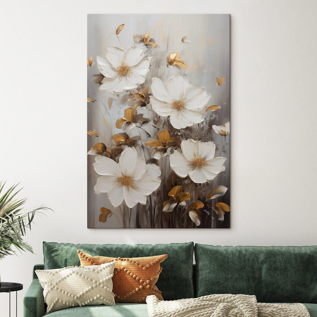 Flores em pinceladas brancas — interior 2