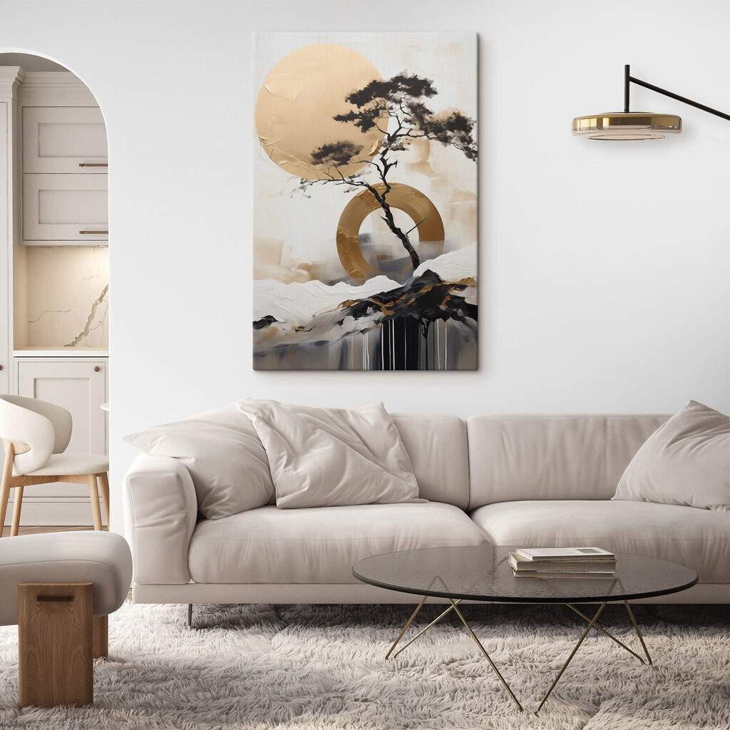 Pinheiro diante de dourado — interior 2