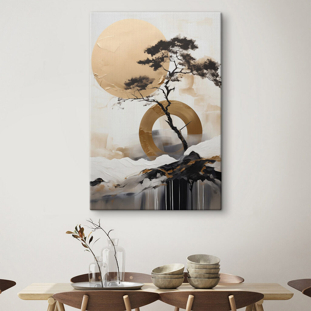 Pinheiro diante de dourado — interior 1