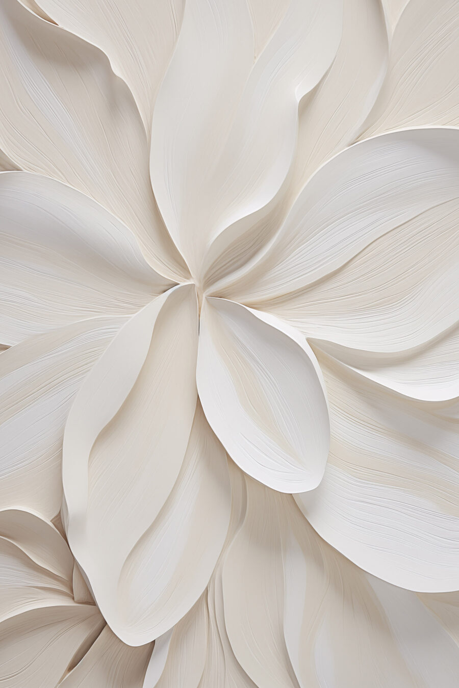 Folhas brancas a abrir — design completo