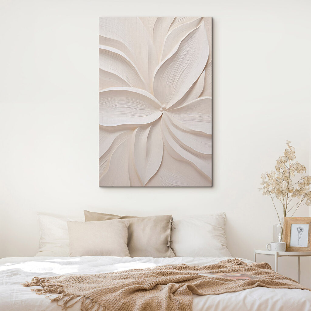 Folhas creme em leque — interior 1
