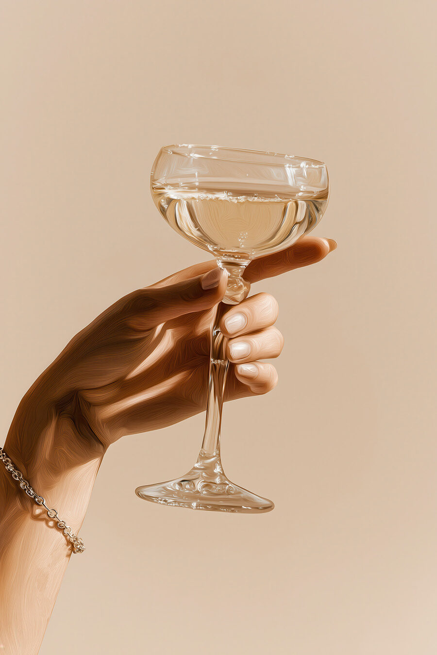 Mão com taça — design completo