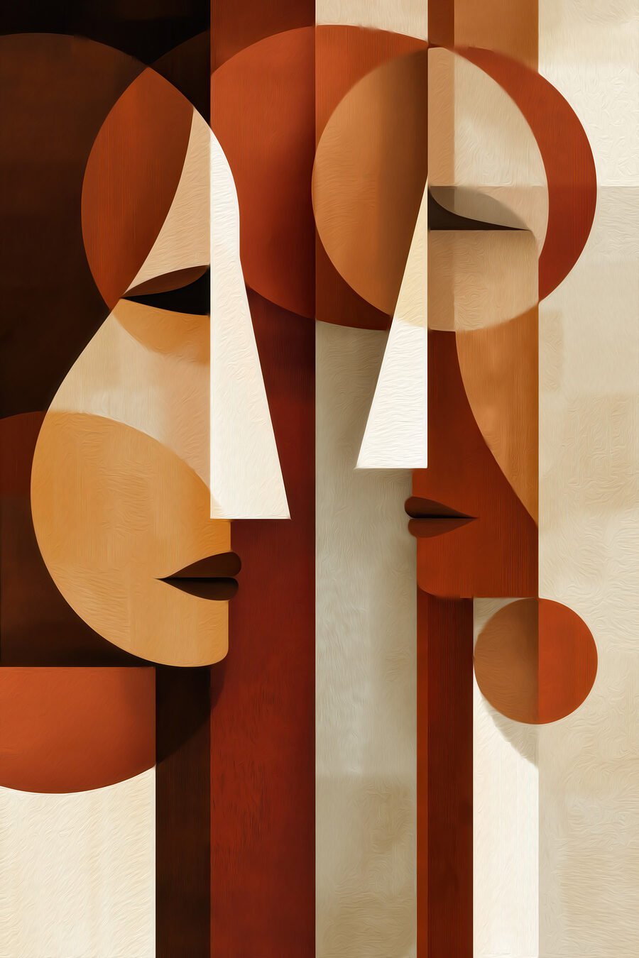 Dois perfis em castanho — design completo
