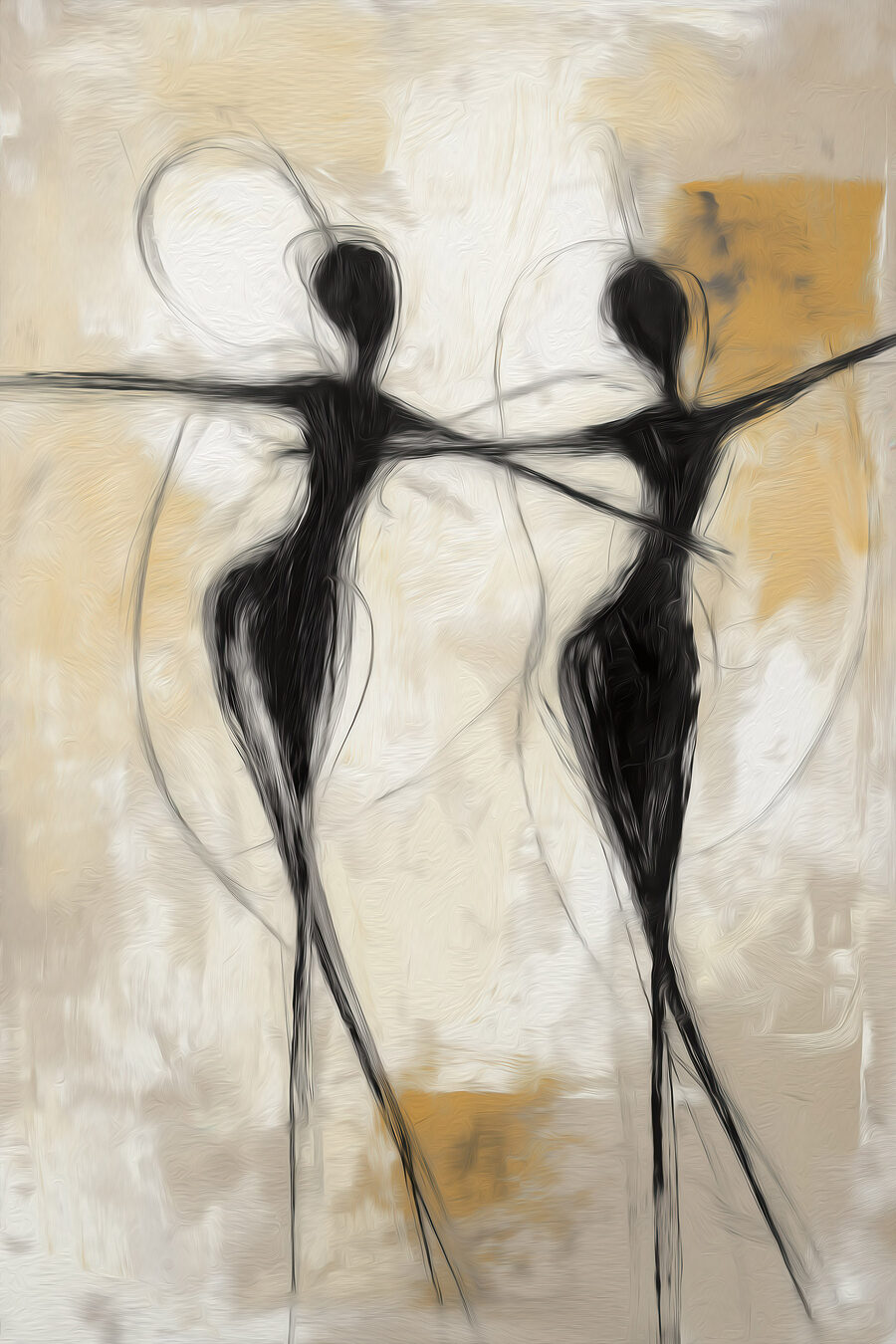 Bailarinos em traço preto — design completo