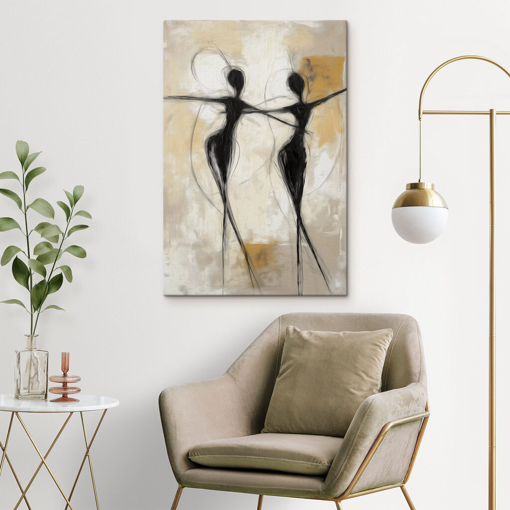 Bailarinos em traço preto — interior 1