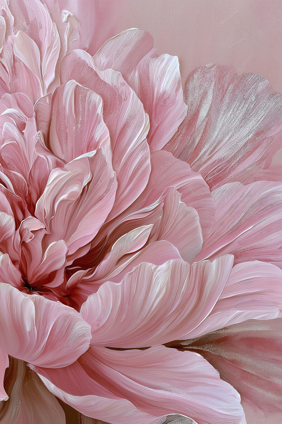 Peónia rosa em pinceladas — design completo