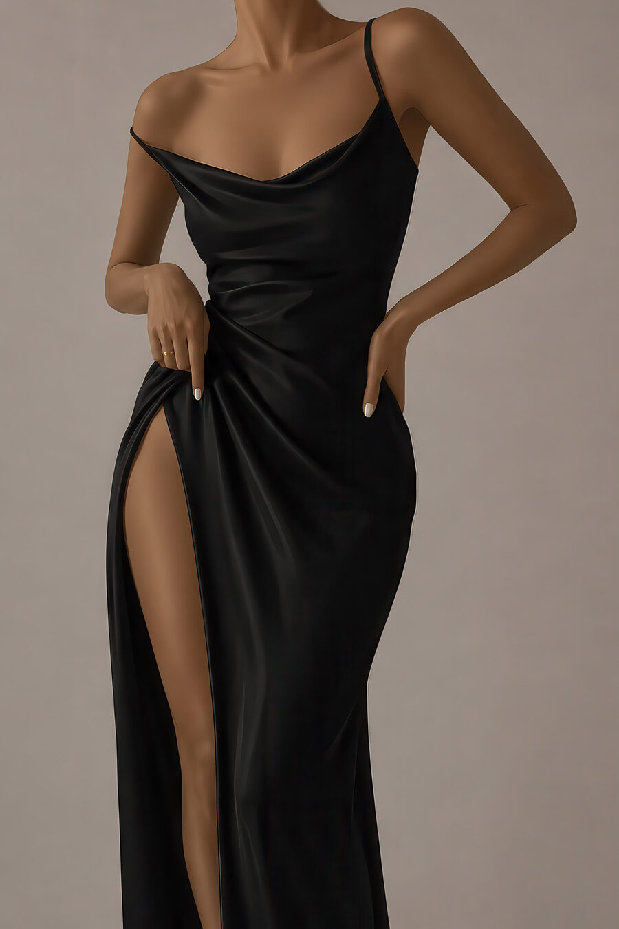 Mulher de vestido preto — design completo