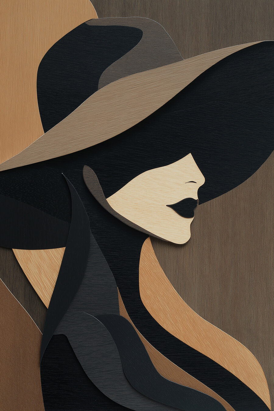 Mulher de chapéu preto — design completo