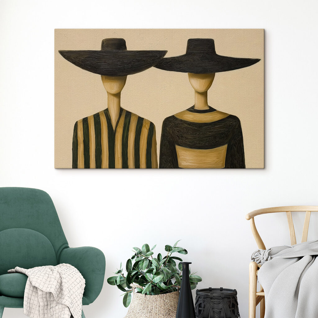 Duas figuras de chapéu — interior 1