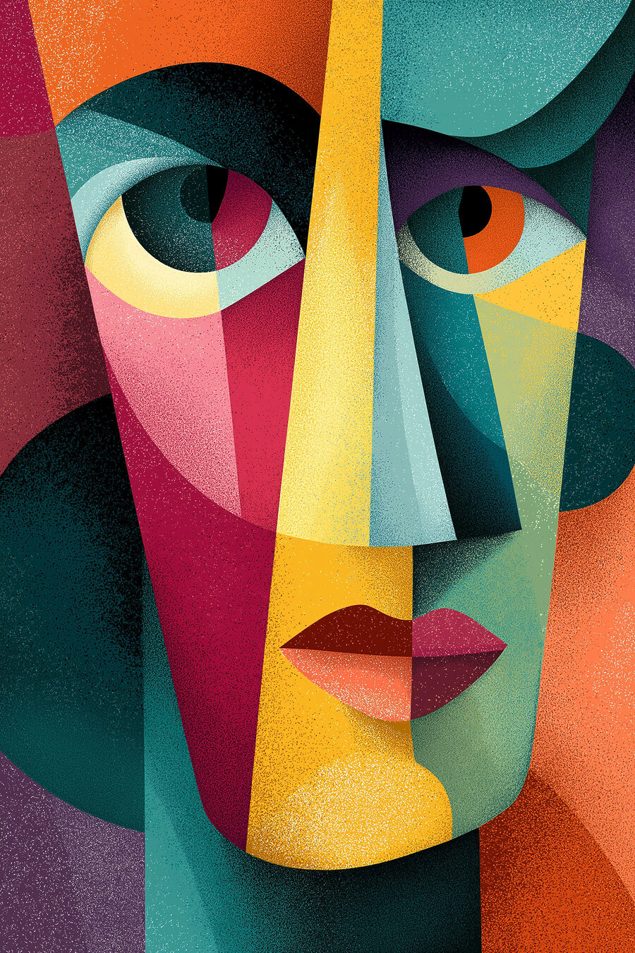 Olhar entre faixas vivas — design completo
