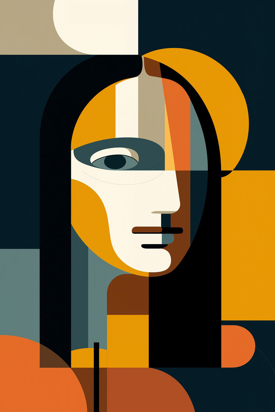 Perfil em ocre-azul — design completo