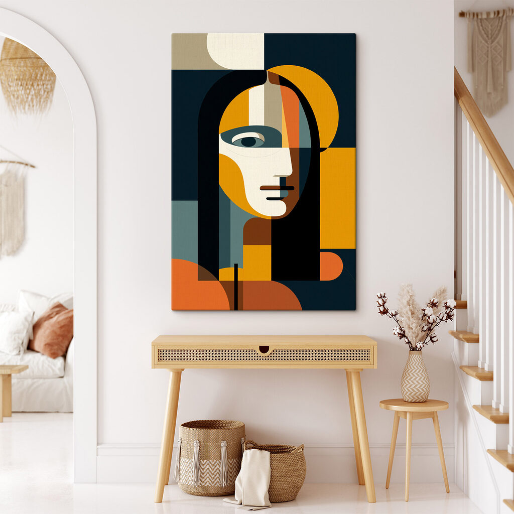 Perfil em ocre-azul — interior 2
