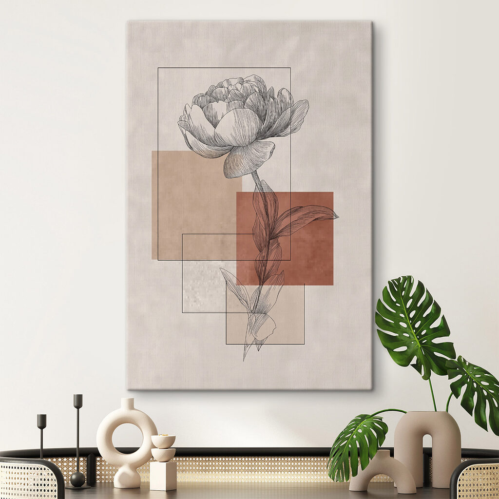 Contorno floral entre retângulos — interior 1
