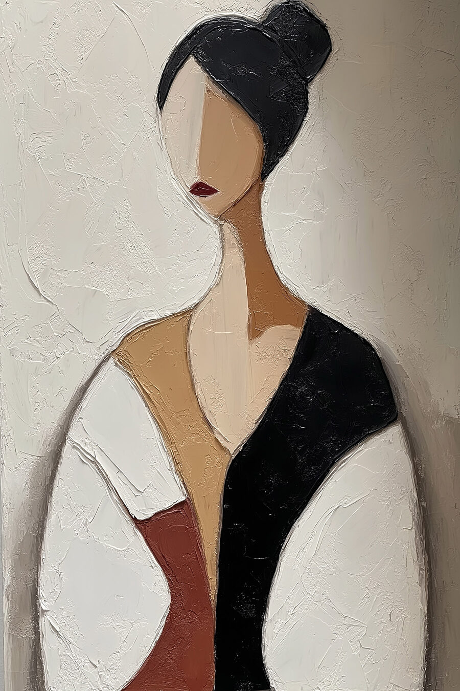 Mulher em preto-e-branco — design completo