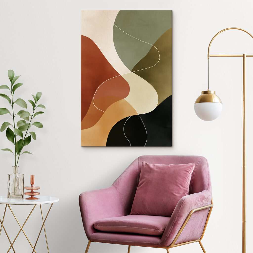 Linha suave, tons terrosos — interior 1