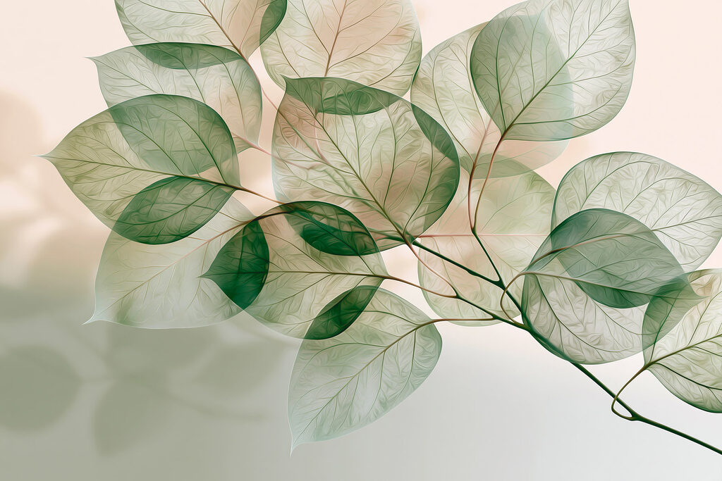 Esqueletos de folhas verdes — design completo