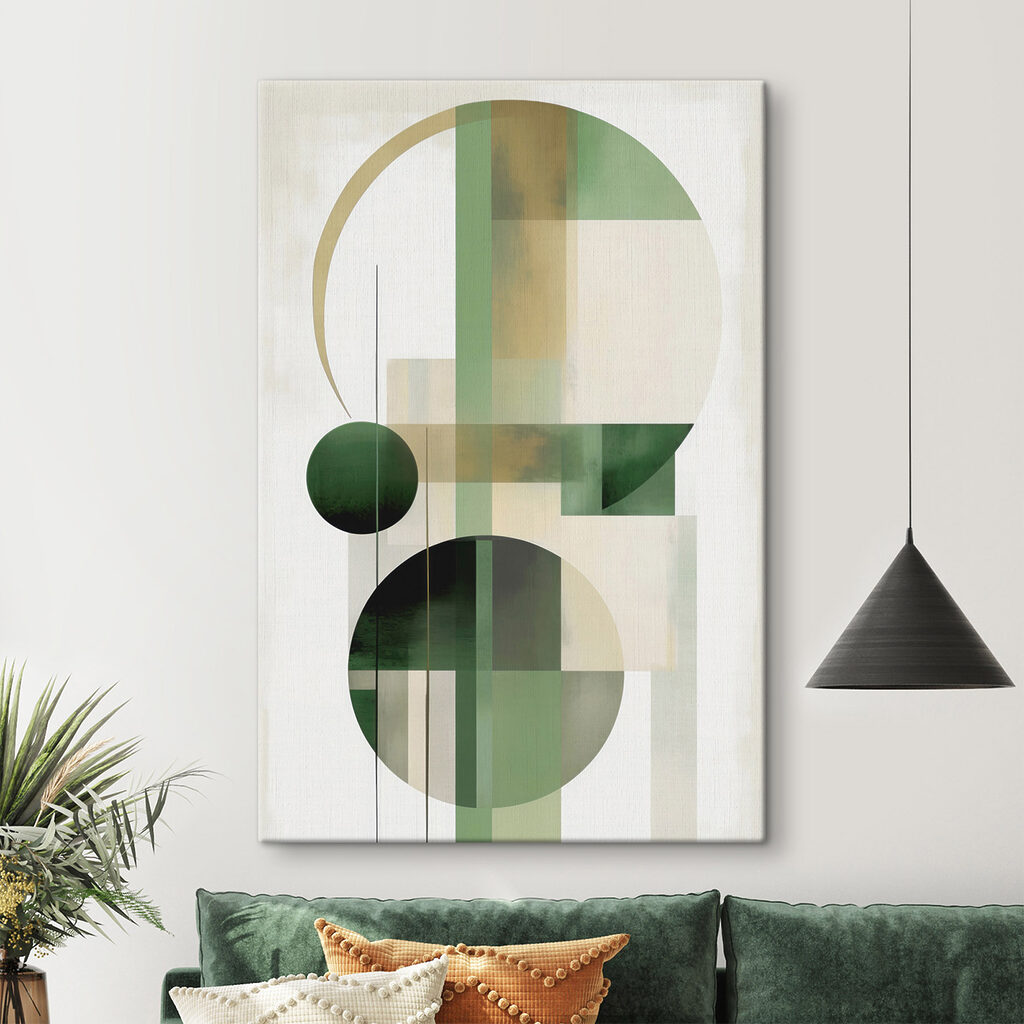Círculos e faixas verdes — interior 3