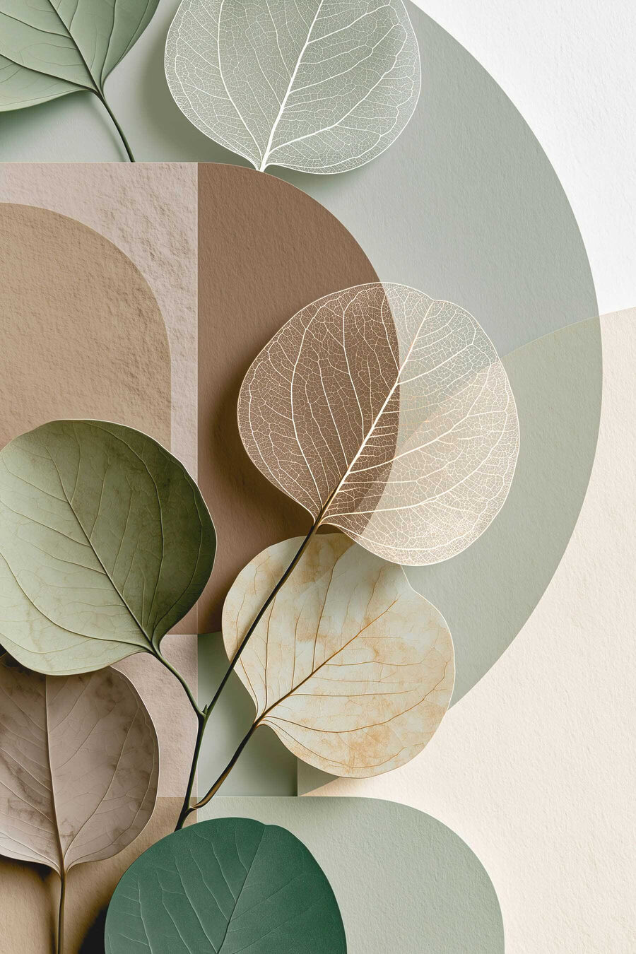 Folhas com formas suaves — design completo