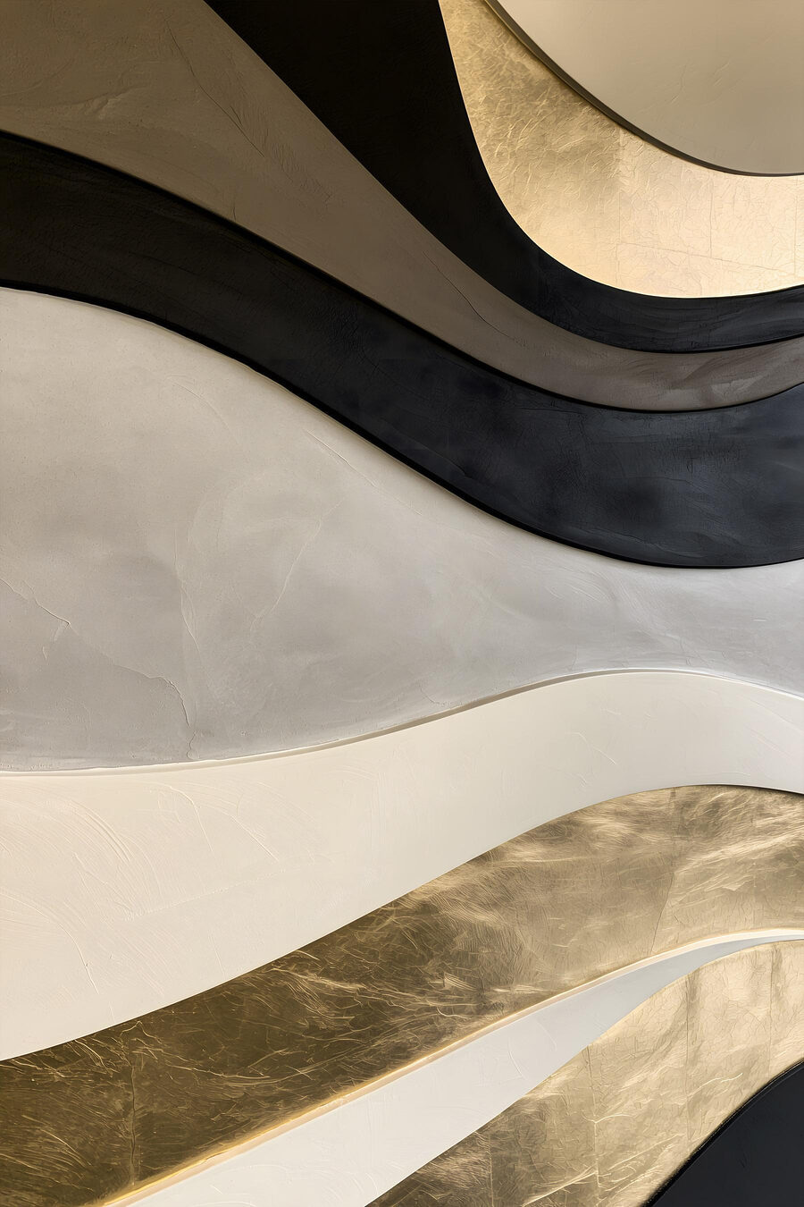 Ondas douradas sob preto — design completo