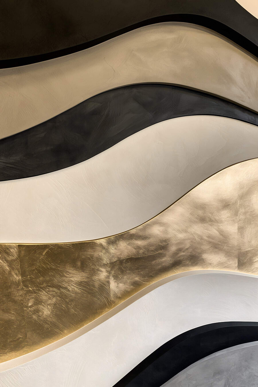 Faixas pretas sobre dourado — design completo