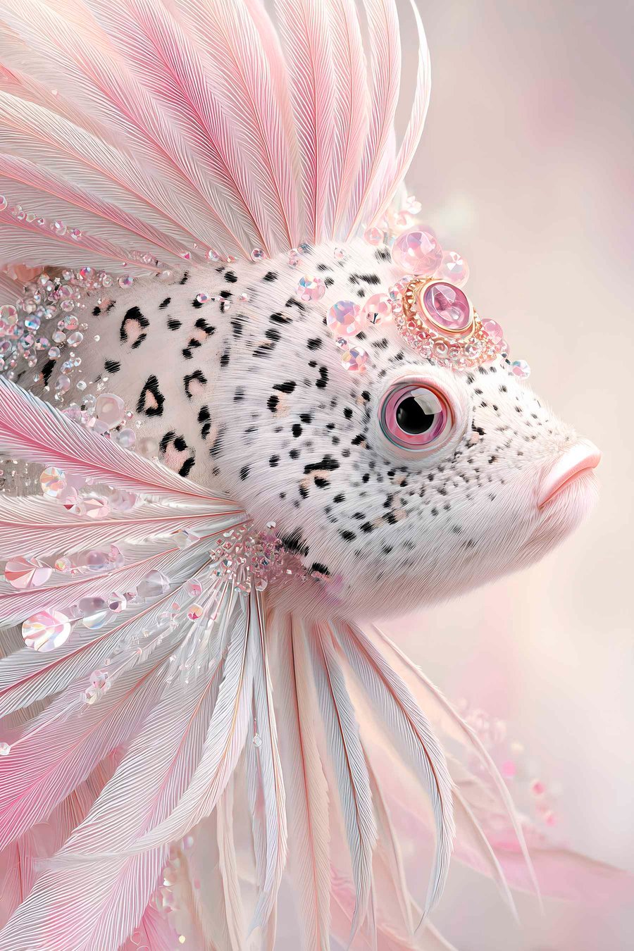 Peixe ornamentado em rosa — design completo