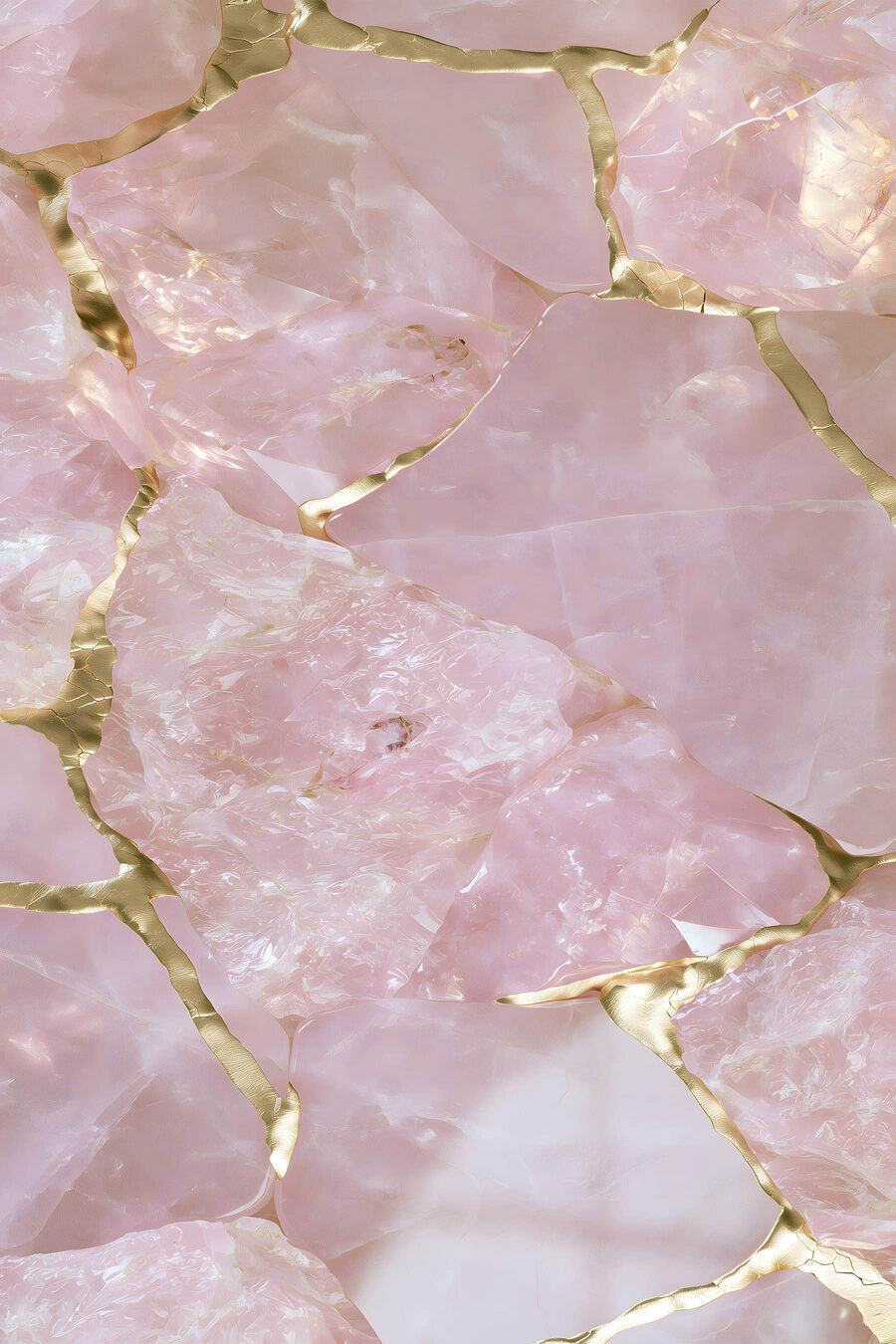 Cacos cor-de-rosa e dourado — design completo