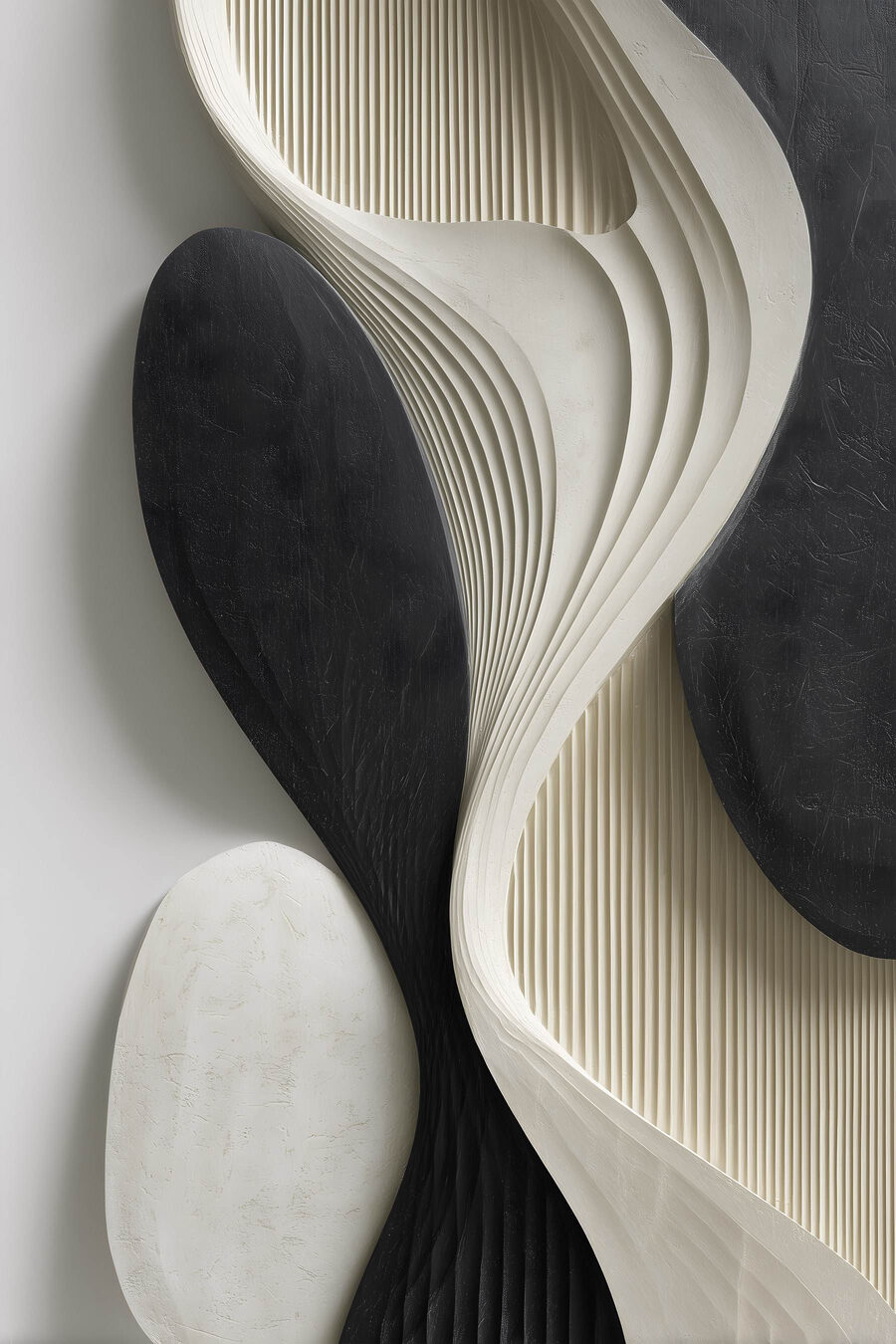 Ondulações brancas, formas cinzentas — design completo