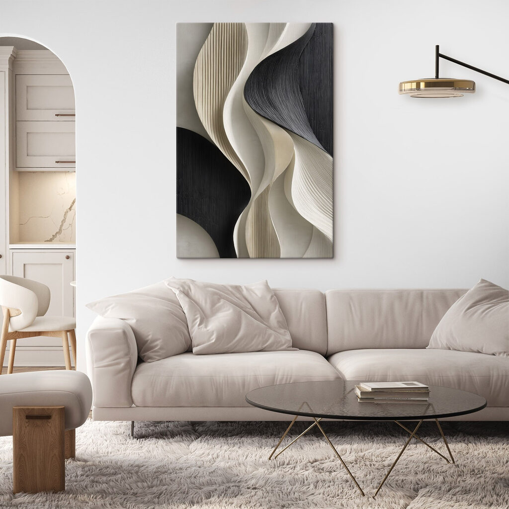 Festões brancos sobre cinzento-escuro — interior 2