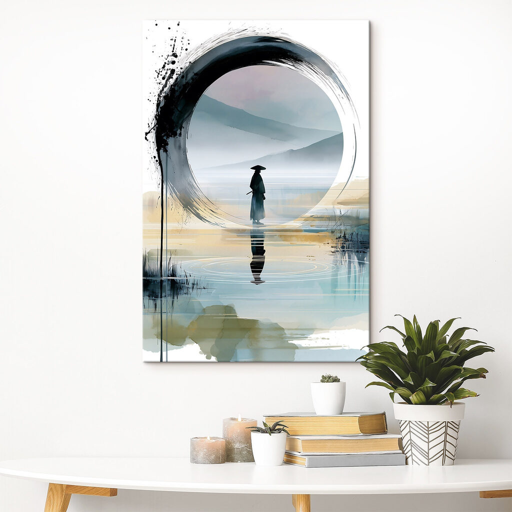 Figura num círculo pintado num interior