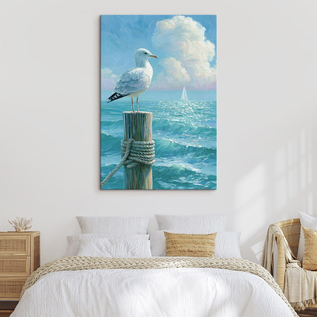 Gaivota sobre mar brilhante — interior 2