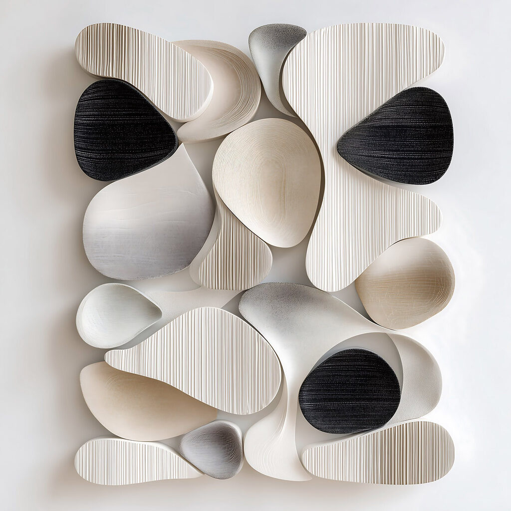 Pedras brancas e pretas — design completo