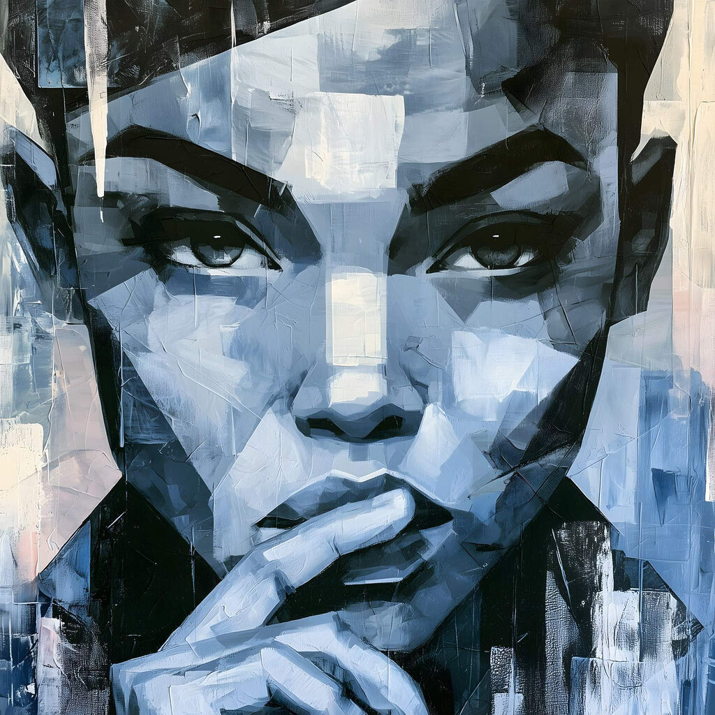 Mulher de olhar azul — design completo