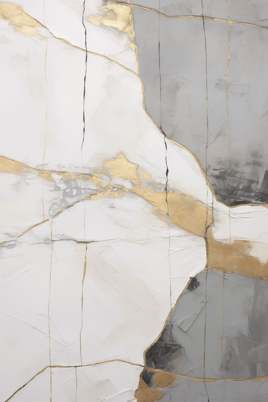 Linhas douradas em cinzento — design completo