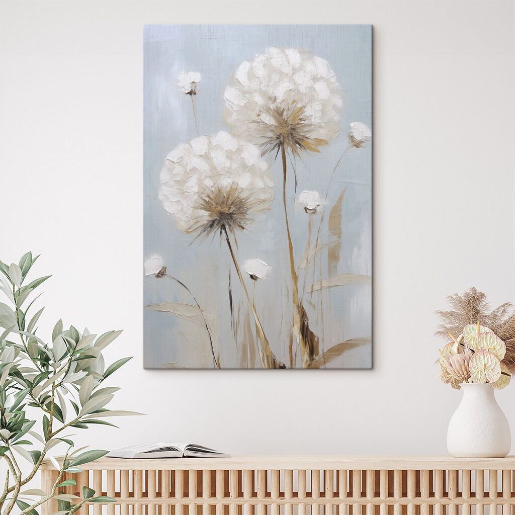 Flores brancas sobre azul-gelo — interior 1