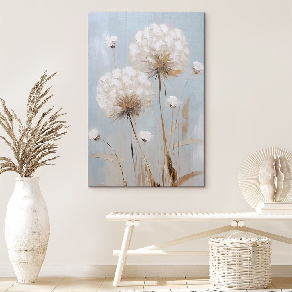 Flores brancas sobre azul-gelo — interior 2