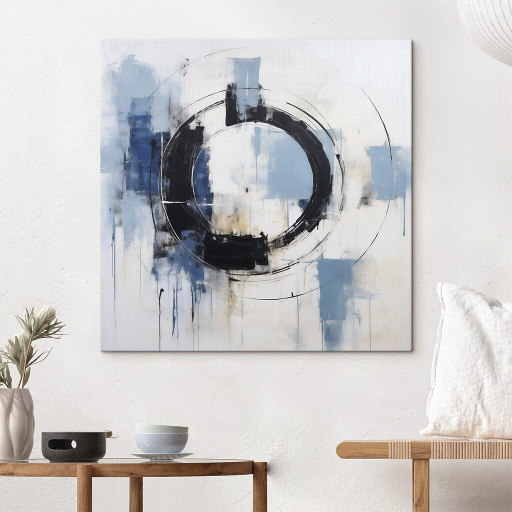 Círculo preto sobre azul — interior 2