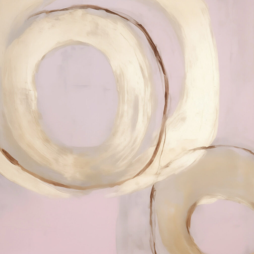 Anéis dourados sobre rosa — design completo