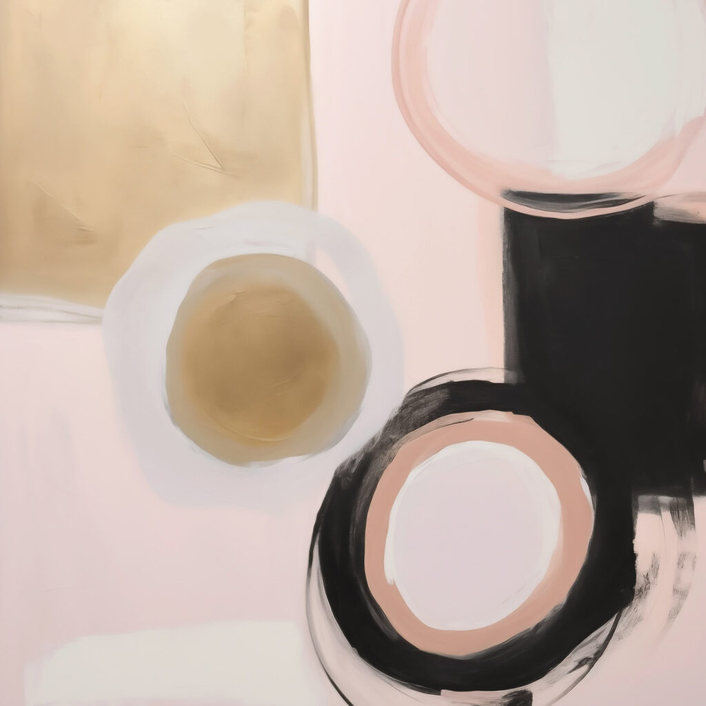 Círculo preto em pastel — design completo