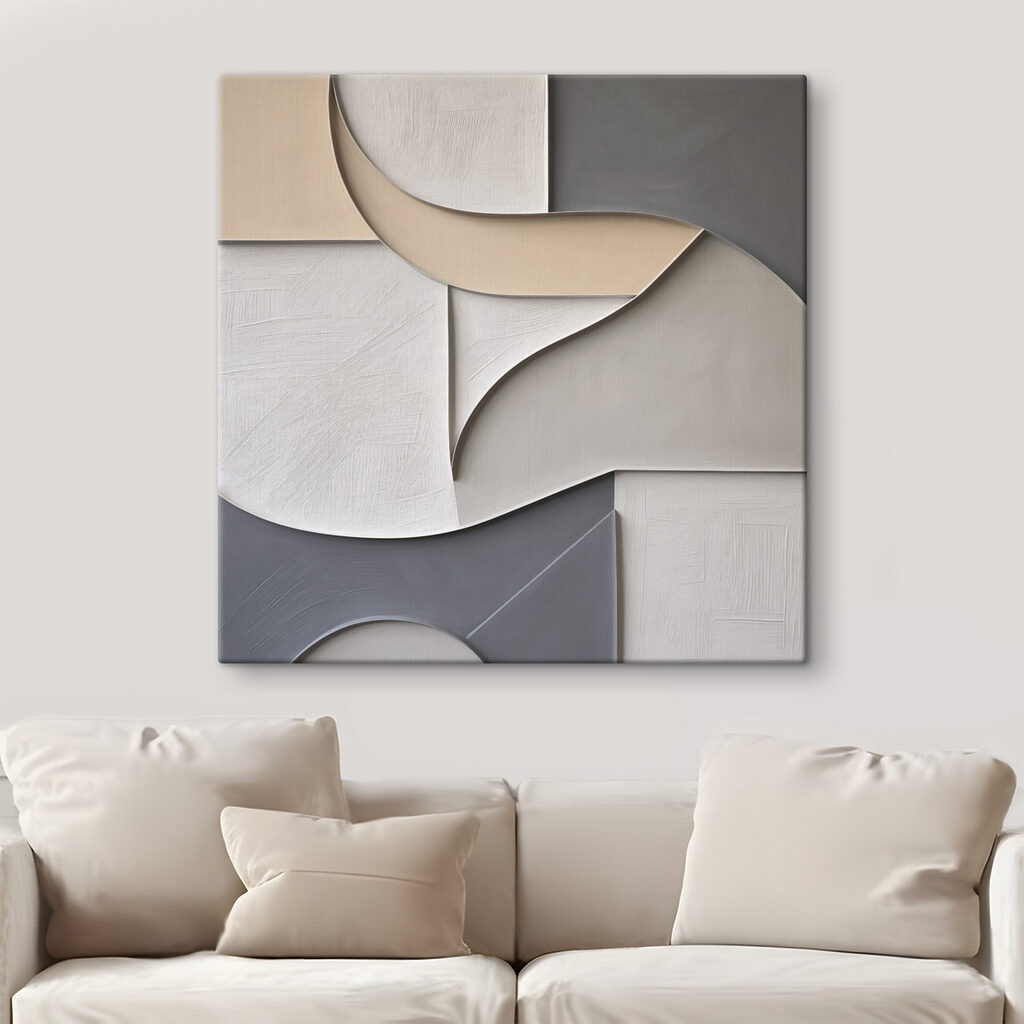 Faixas estriadas sobre cinzento — interior 2