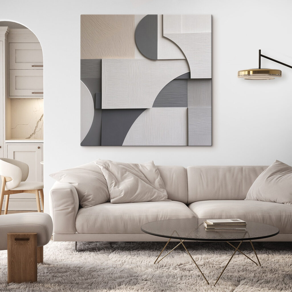 Cantos brancos sobre antracite — interior 1
