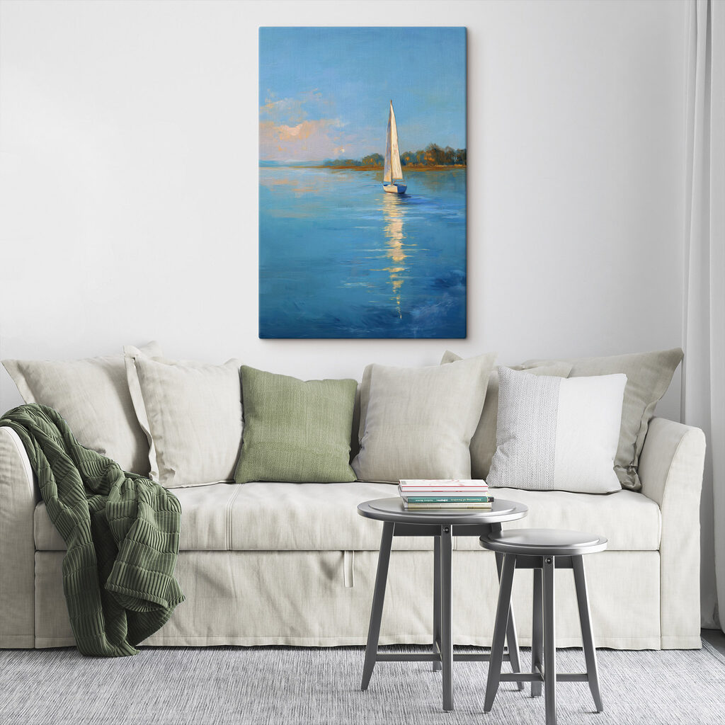Velas brancas sobre azul — interior 2