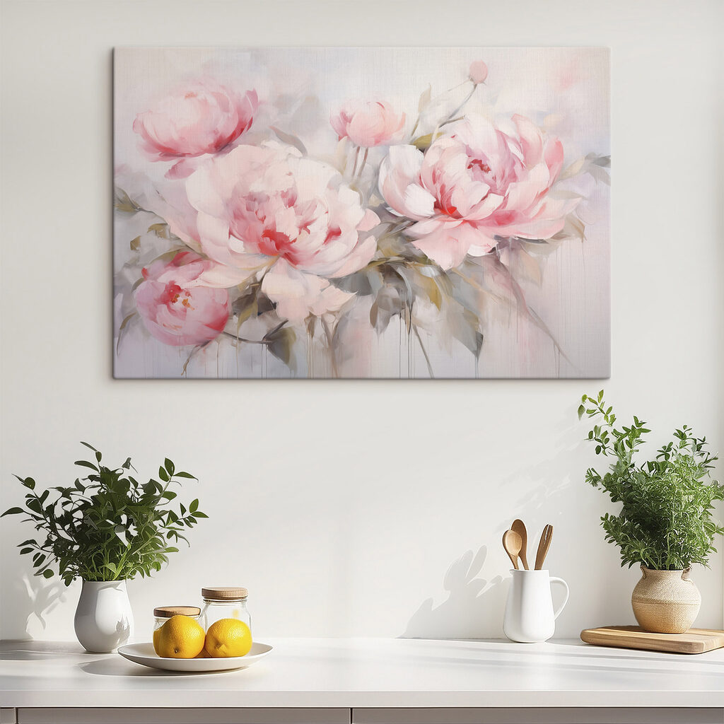 Peónias cor-de-rosa em pinceladas — interior 2