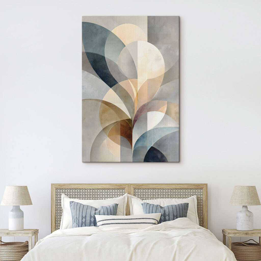 Folhas geométricas em pastel — interior 2